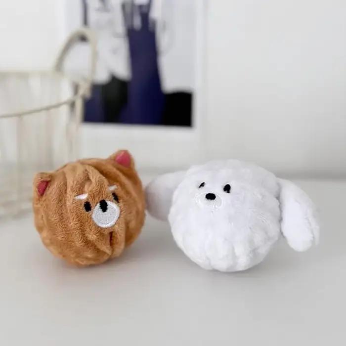 Jouet de boule de chiot grinçant – Mastication rebondissante à pointes pour le nettoyage des dents