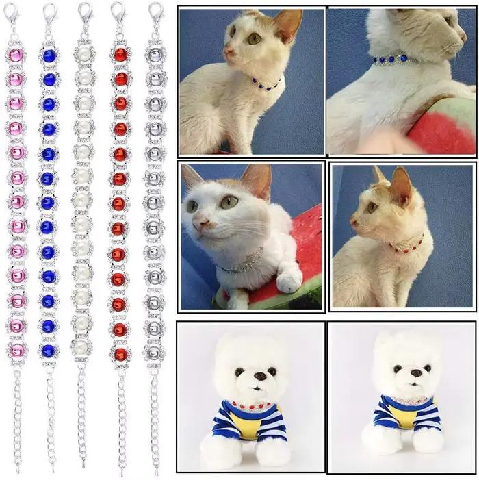 Collier de mariage en biscuits Bling pour petits et moyens chiens et chiots