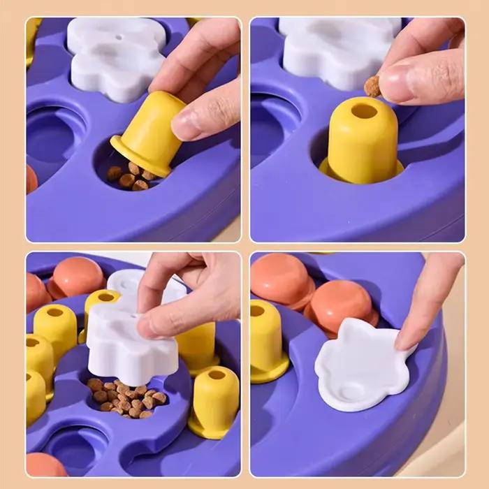 AA81-Puppy IQ distributeur de nourriture manger lente bol antidérapant animal de compagnie chat chiens jeu d'entraînement chien Puzzle mangeoire lente interactive