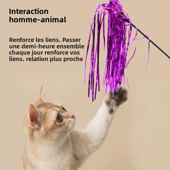 5 baguettes pour chat avec ruban réfléchissant et sons de clochette