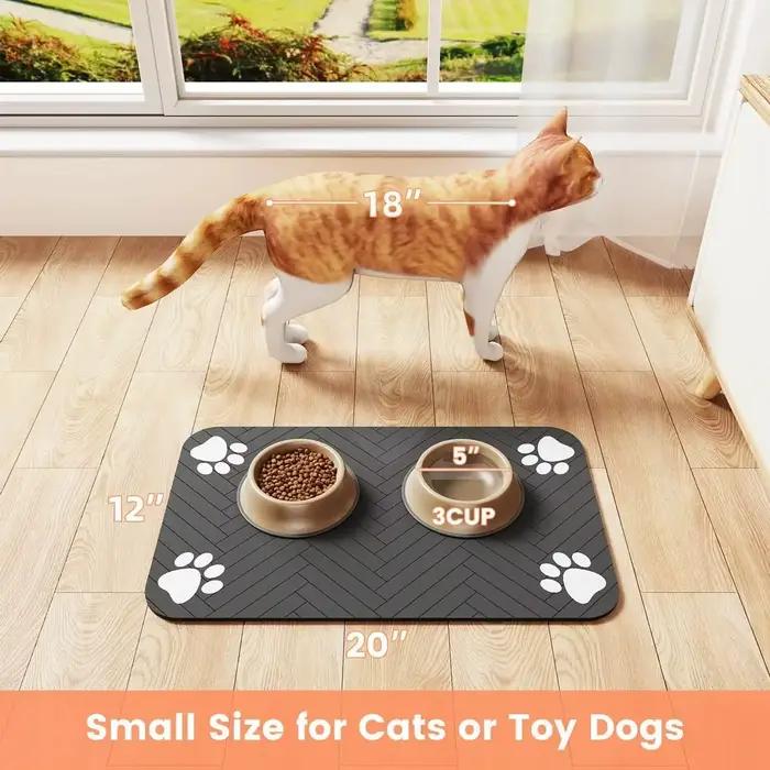 S (petit chaton)、 M、L tapis d'alimentation absorbant pour animaux de compagnie