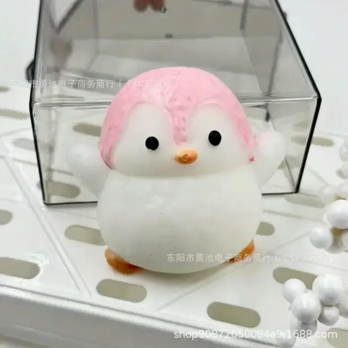 Jouet anti-stress créatif en gel souple en forme de pingouin de dessin animé