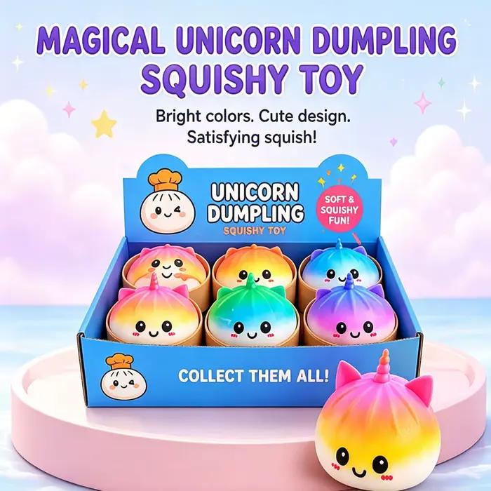 Jouet Squishy Géant Licorne Bao Bun à Remontée Lente