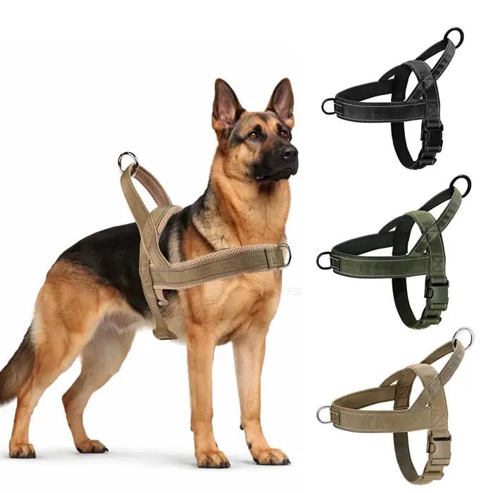 Nouveau Harnais Tactique Anti-Traction pour Chien - Nylon 1000D Réglable pour Grands Chiens