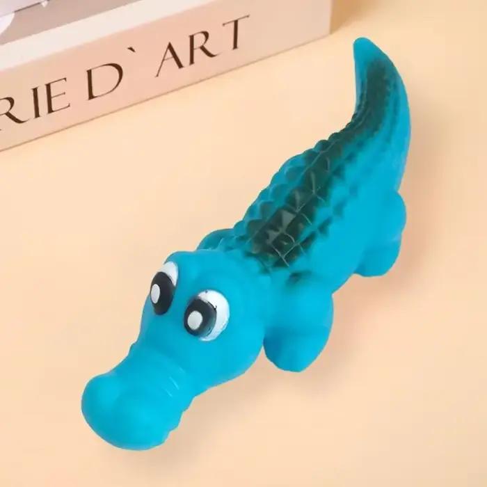 Jouet pour chien en caoutchouc crocodile qui couine