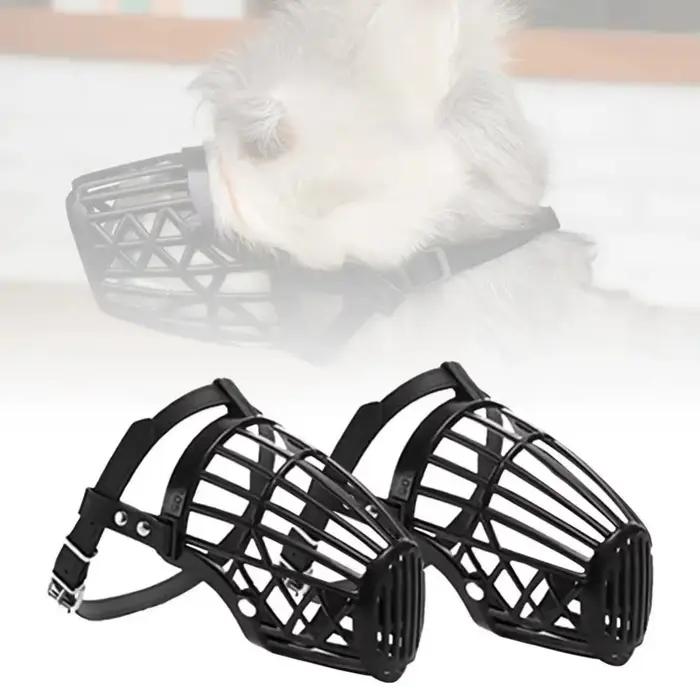 Panier de museau pour chien en plastique et cuir souple