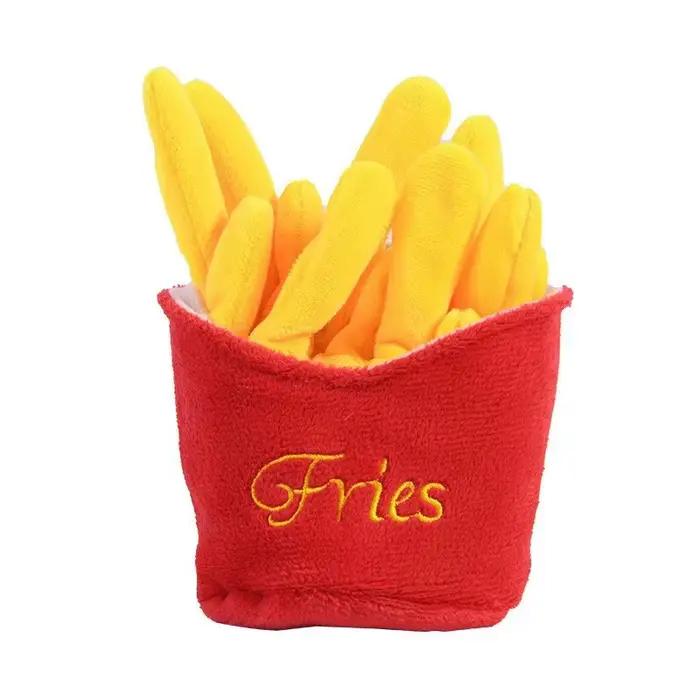 Jouet en peluche pour animaux de compagnie combo frites + hamburger