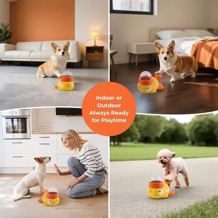 Distributeur de friandises pour animaux de compagnie en forme de canard jaune, jouets interactifs de puzzle, bol pour chien à alimentation lente, soulage l'ennui et favorise une digestion saine