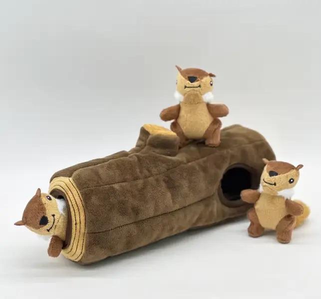 Nouveau jouet de Noël pour chien avec trous d'arbre en forme d'écureuil