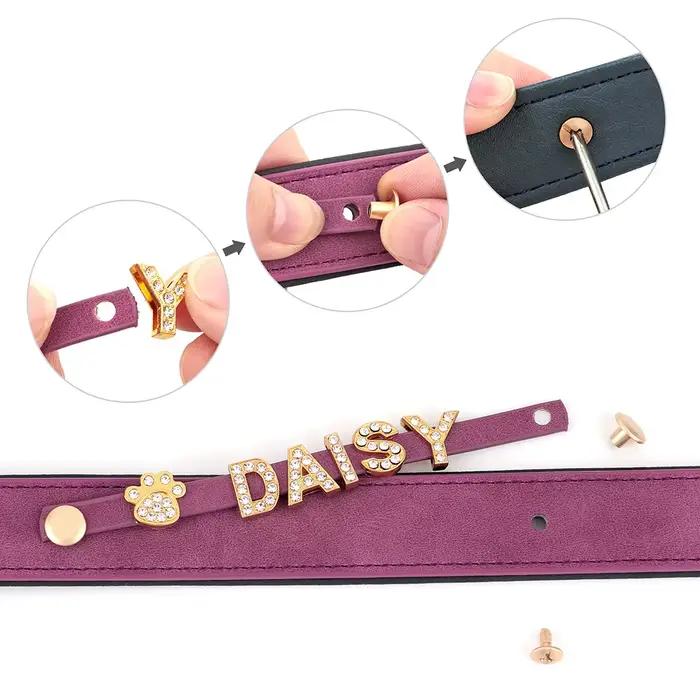 Collier en cuir personnalisé pour petits et moyens chiens