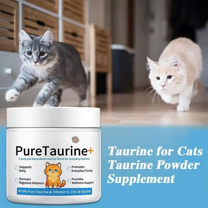Taurine pour chats 200g – Complément en poudre pour soutenir la santé cardiaque et assurer une alimentation quotidienne