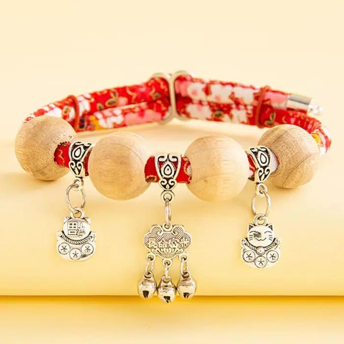 Collier répulsif d'insectes naturel en bois de canhre