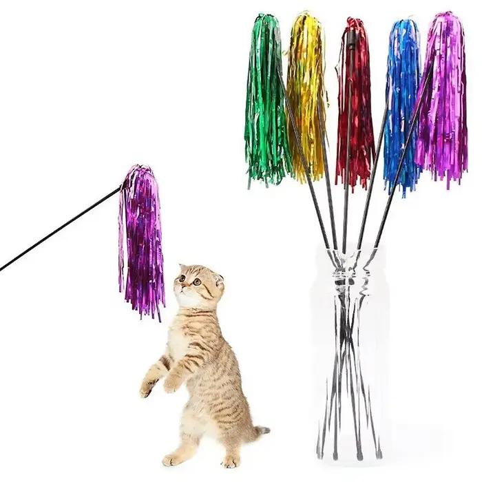 5 baguettes pour chat avec ruban réfléchissant et sons de clochette
