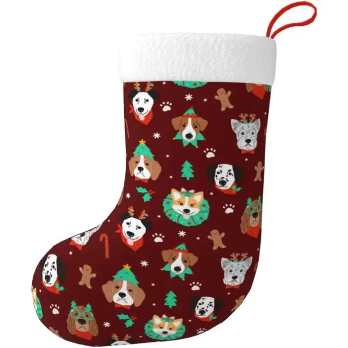Bas de noël en forme de chien mignon