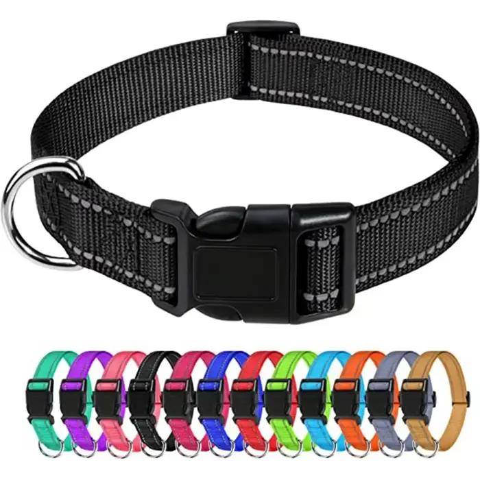 Collier réfléchissant réglable en nylon pour chiens et chats