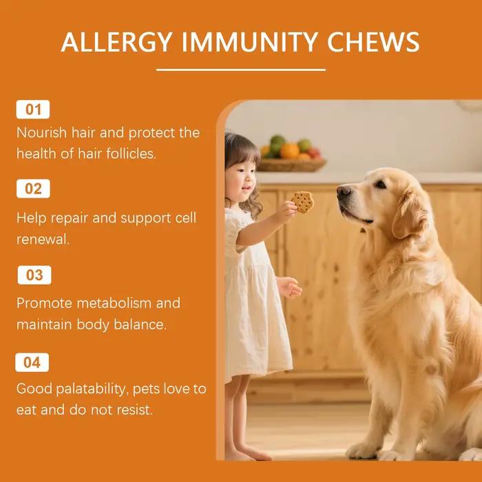 Friandises à Mâcher Immunitaires pour Chiens : Soulagement des Allergies
