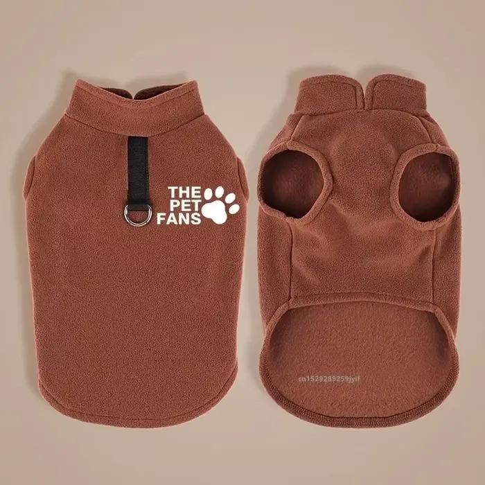 Manteau en polaire d'hiver pour chien de petite et moyenne taille - Veste chaude pour animaux de compagnie avec anneau