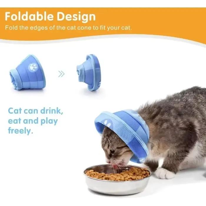 Collier Cône Réglable pour Chat, Doux et Mignon, Récupération, Protection pour Animal de Compagnie après la Chirurgie, observateur, Élisabéthain