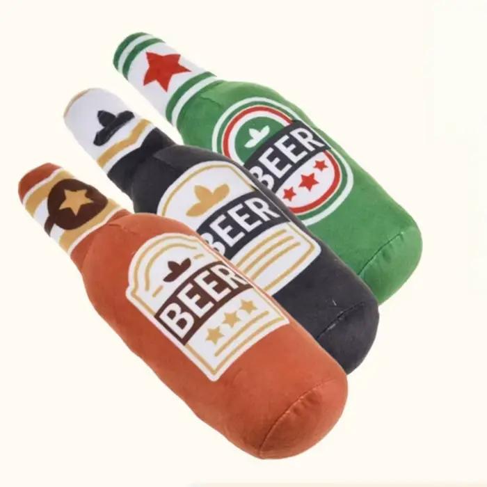 Jouet pour chien réaliste en forme de bouteille de bière