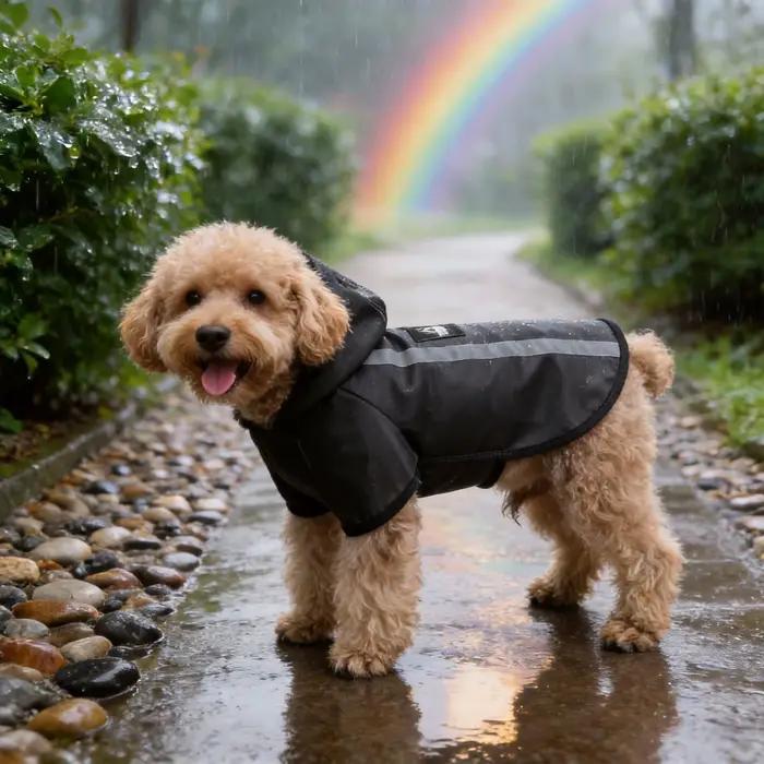 Imperméable noir pour chiens au printemps et en été. À utiliser pendant les saisons pluvieuses. Convient aux