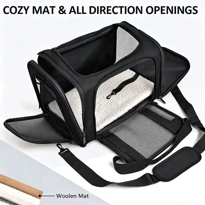 Sac à dos de transport pour animaux de compagnie approuvé par les compagnies aériennes, sac de voyage souple pour petits chiens et chats, léger et portable pour le transport de chats