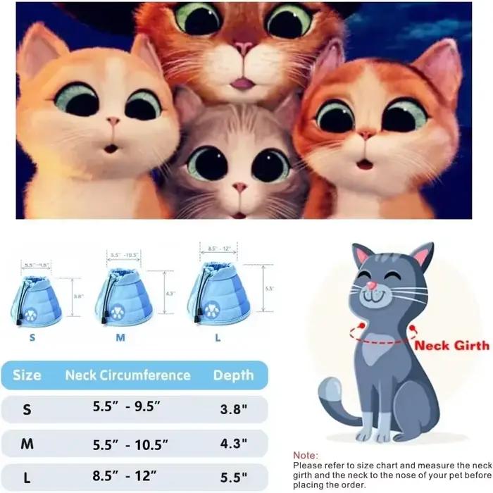 Collier Cône Réglable pour Chat, Doux et Mignon, Récupération, Protection pour Animal de Compagnie après la Chirurgie, observateur, Élisabéthain