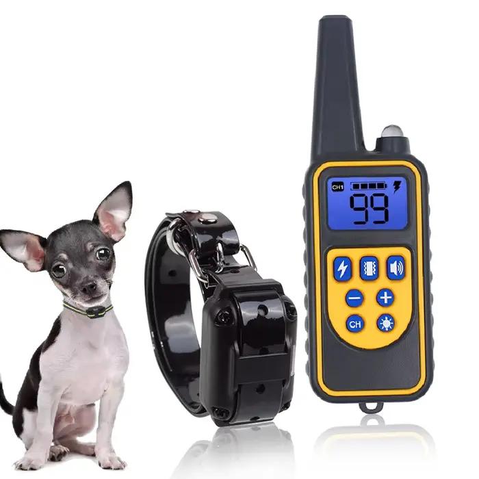 Collier De Dressage Pour Chien Contrôle Manuel Portée 800 Mètres Étanche Lumière Nocturne