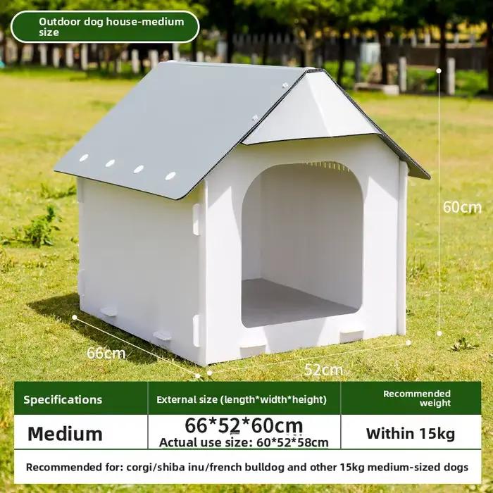 Nichoir extérieur pour chien, imperméable, résistant aux intempéries et aux rayons UV, pour chiens de taille moyenne, abri de cour extérieur, chenil rural
