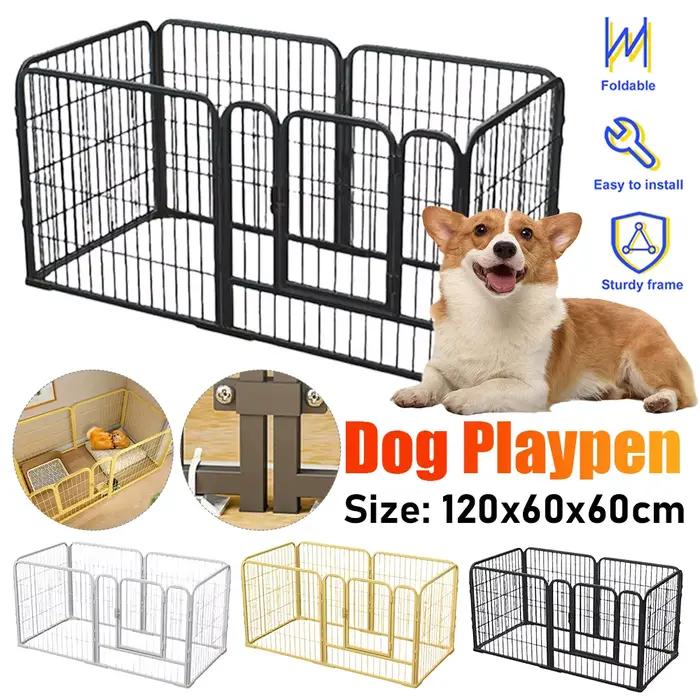 6 panneaux clôture pour chien parc pliable exercice chiot chenil Cage robuste