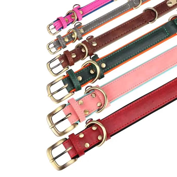 Ensemble de laisse de collier de chien en cuir personnalisé