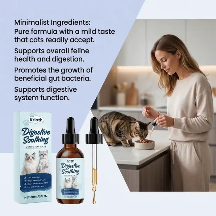 Gouttes apaisantes pour la digestion des chats