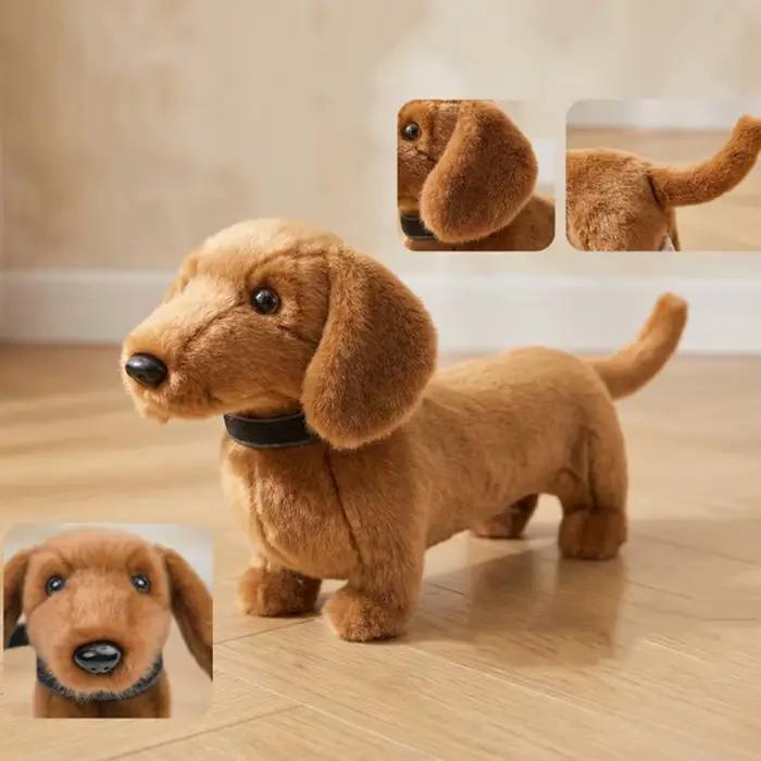 Nouvelle Peluche Chien Longue de Haute Qualité, Chien Teckel en Peluche, Jouet de Simulation de Chiot Doux, Décoration d'Intérieur, Cadeau, Modèle Ornemental