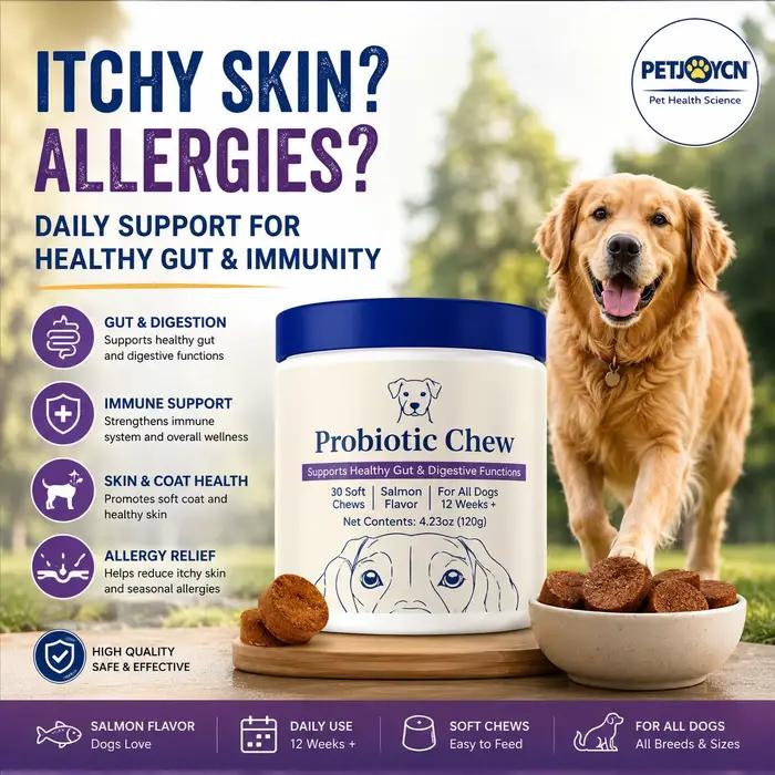 Friandises à mâcher probiotiques pour chiens PETJOYCN 120g