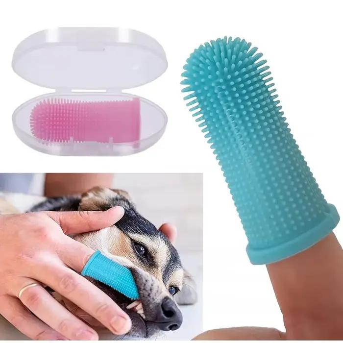Chien Super doux animal de compagnie doigt brosse à dents nettoyage