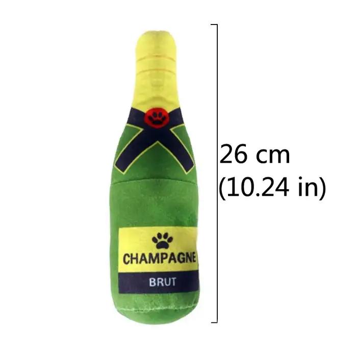 Jouet coule en forme de bouteille de champagne et de vin pour chien