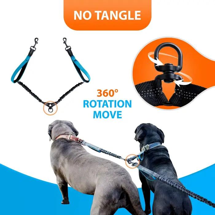 Laisse double pour chien mains libres