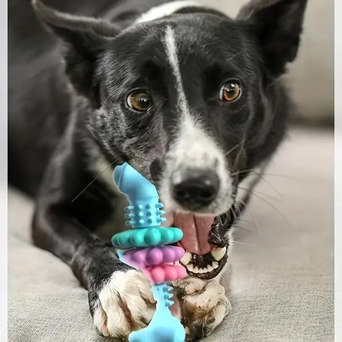 Jouet à mâcher indestructible pour chiens agressifs - Caoutchouc thermoplastique durable avec motif géométrique