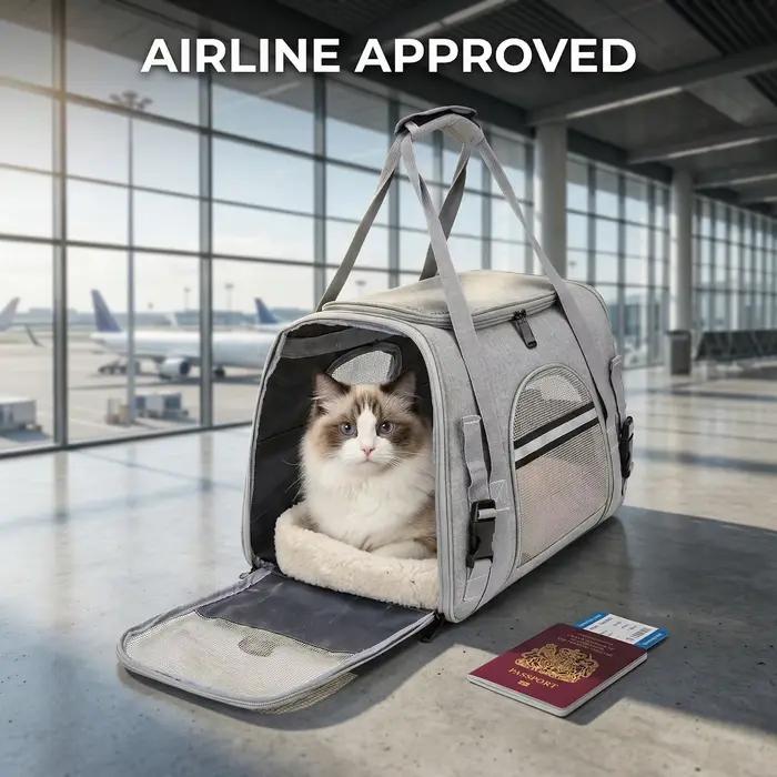 Sac de transport pour animaux de compagnie approuvé par les compagnies aériennes