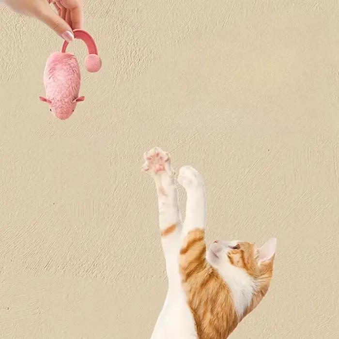 Nouveau souris interactive en peluche chat à mâcher jouets ennui interactif