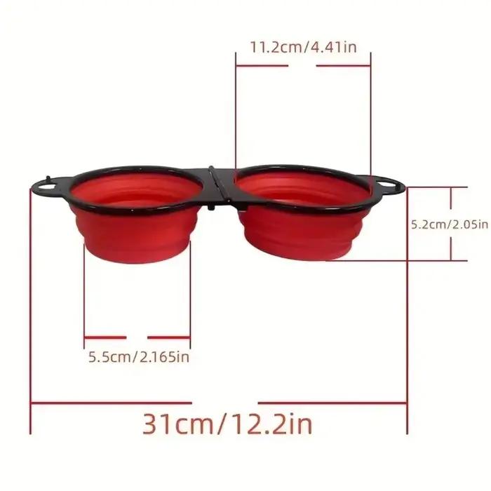 1 pièce 2-en-1 pliable double bol bol d'alimentation Portable voyage en plein air chien chat bol à boire fournitures