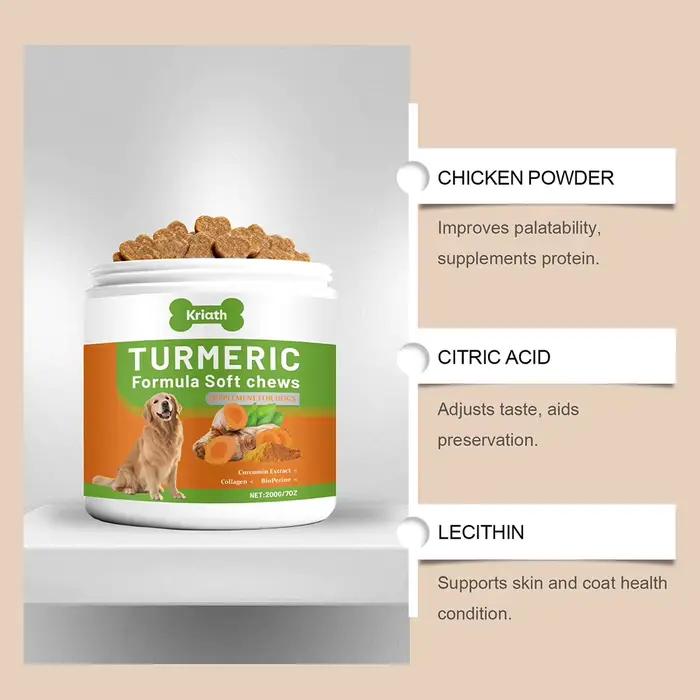 200g de friandises molles bio au curcuma pour chiens