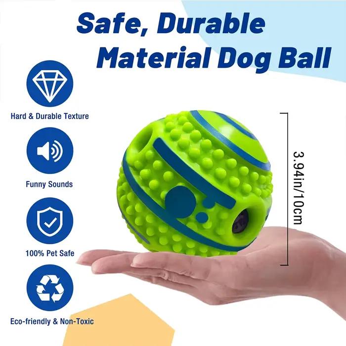 Balle Wobble Wag Giggle pour Chiens - Jouet à Mâcher Crépitant avec Picots et Son Rire