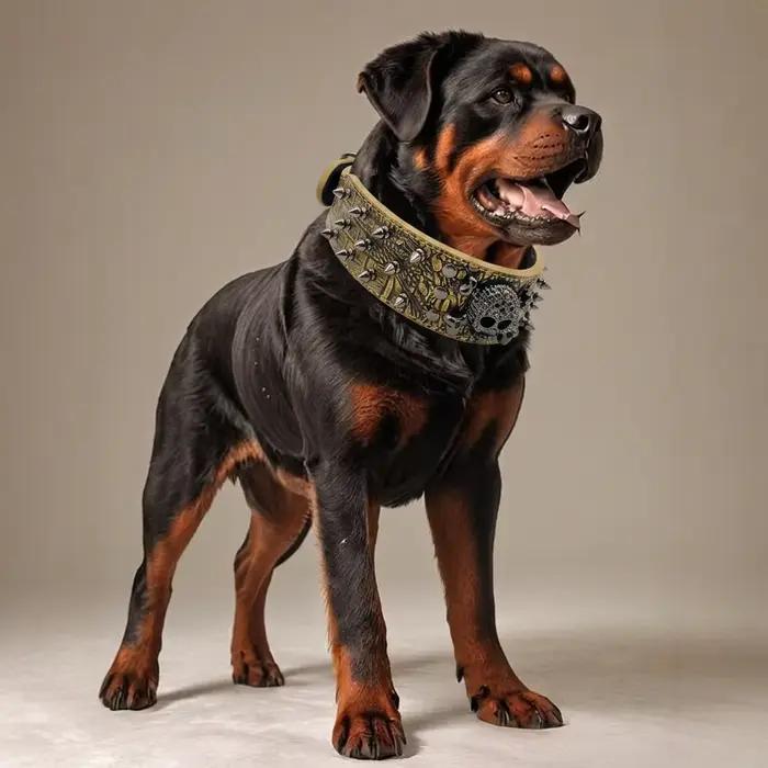 Collier pour chien à pointes et clous, avec laisse de traction, pour chiens de petite, moyenne et grande taille, bouledogue, réglable, anti-morsure